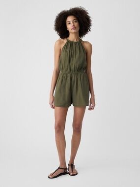Gap Olive Green Halter Romper